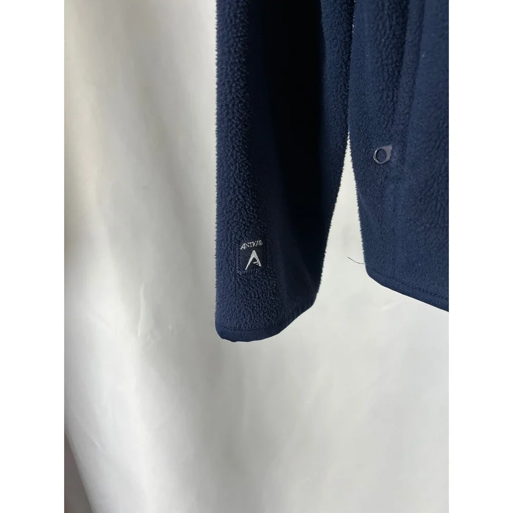Antigua Womens Navy Blue Full Zip Fleece Jacket Mock Neck Size‎ Medium